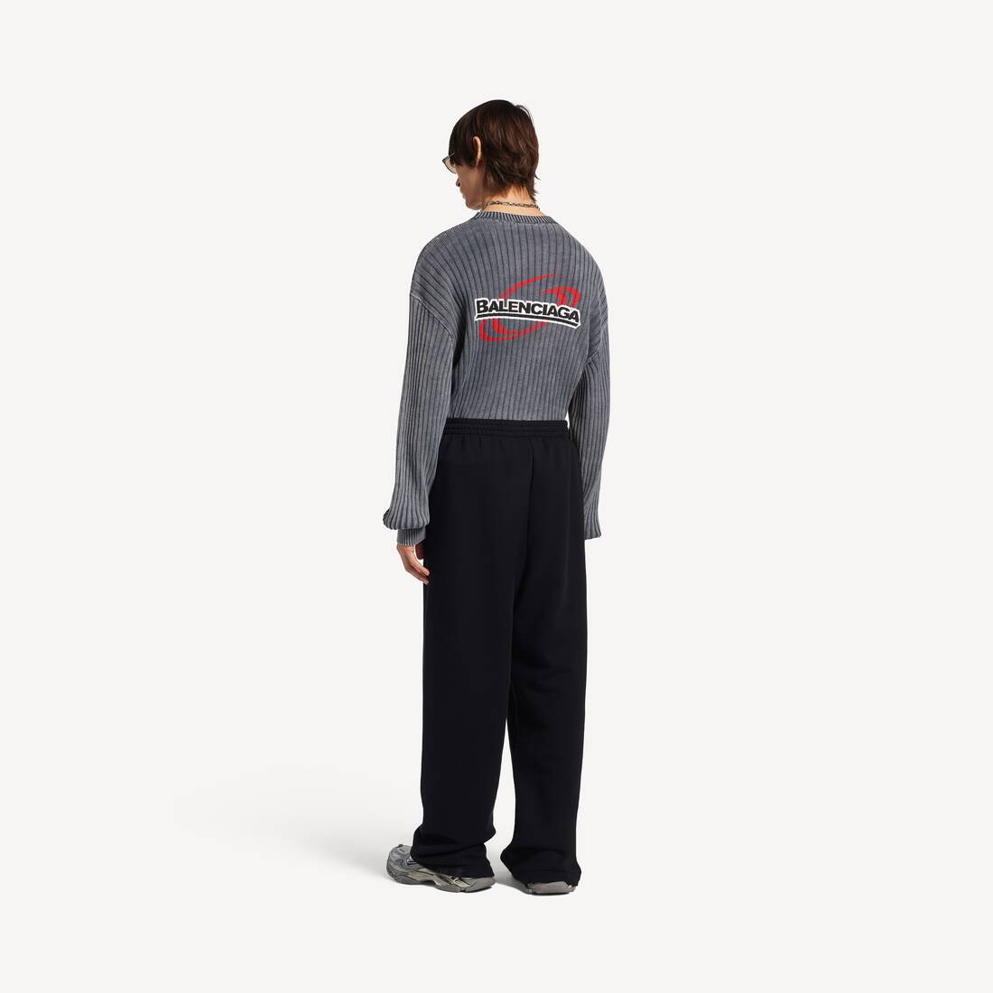 남성 웻 브러시 배기 스웨트팬츠 블랙 | 발렌시아가 대한민국 KO - Image 4