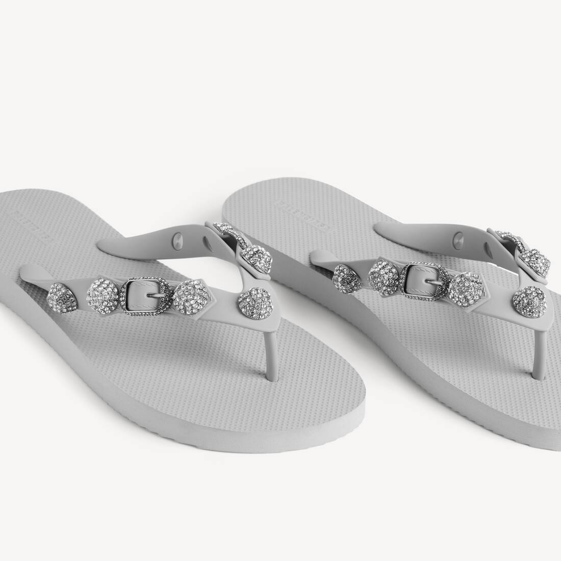Women's Cagole Thong Sandal in Balenciaga Grey/crystal | Balenciaga Saudi Arabia EN - Image 2