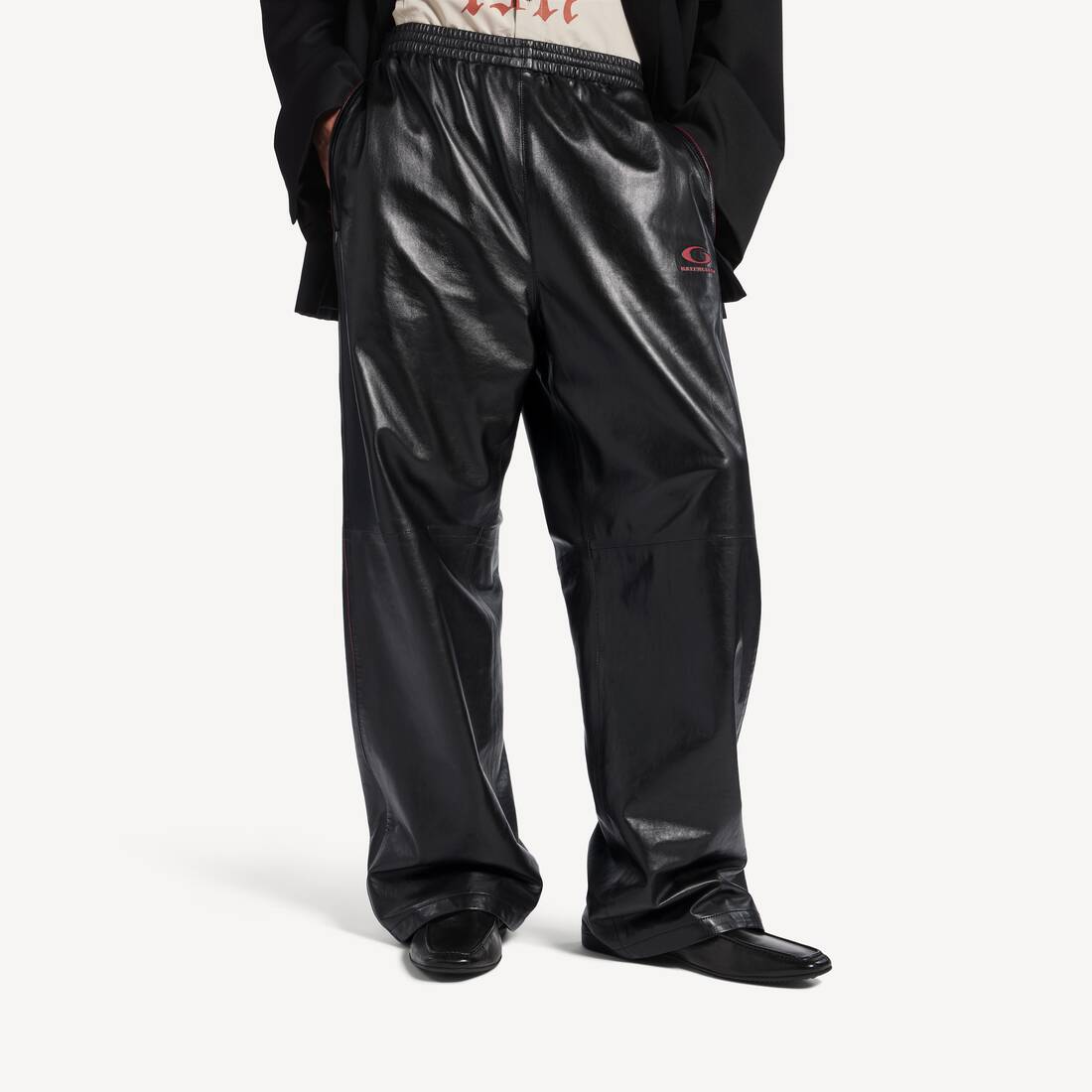 Men's Tracksuit Pants in Black/burgundy | Balenciaga Australia EN - Image 5