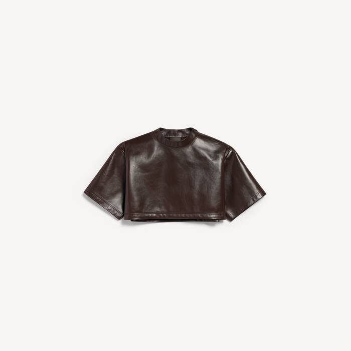 Women's Super Cropped Top in Brown - Women | Balenciaga Portugal EN - Image 2