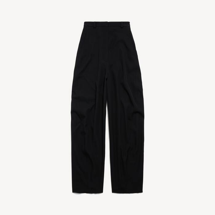 Pantalon Barrel Taille Haute  pour Femme en Noir - Femme | Balenciaga Belgique FR - Image 1