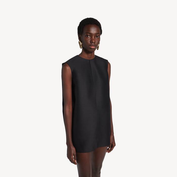 Women's Mini Cocoon Dress in Black - Women | Balenciaga United States EN - Image 1