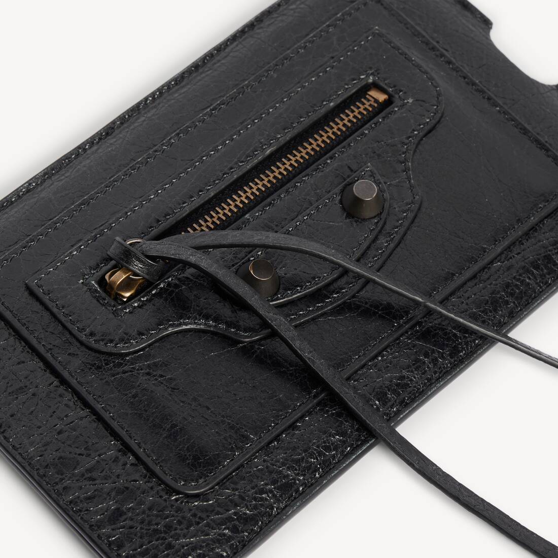 Women's Le City Vertical Phone Holder in Black | Balenciaga Latvia EN - Image 4