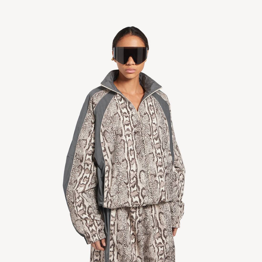 Women's Bodies Tracksuit Jacket in Ivory/brown | Balenciaga Australia EN - Image 5