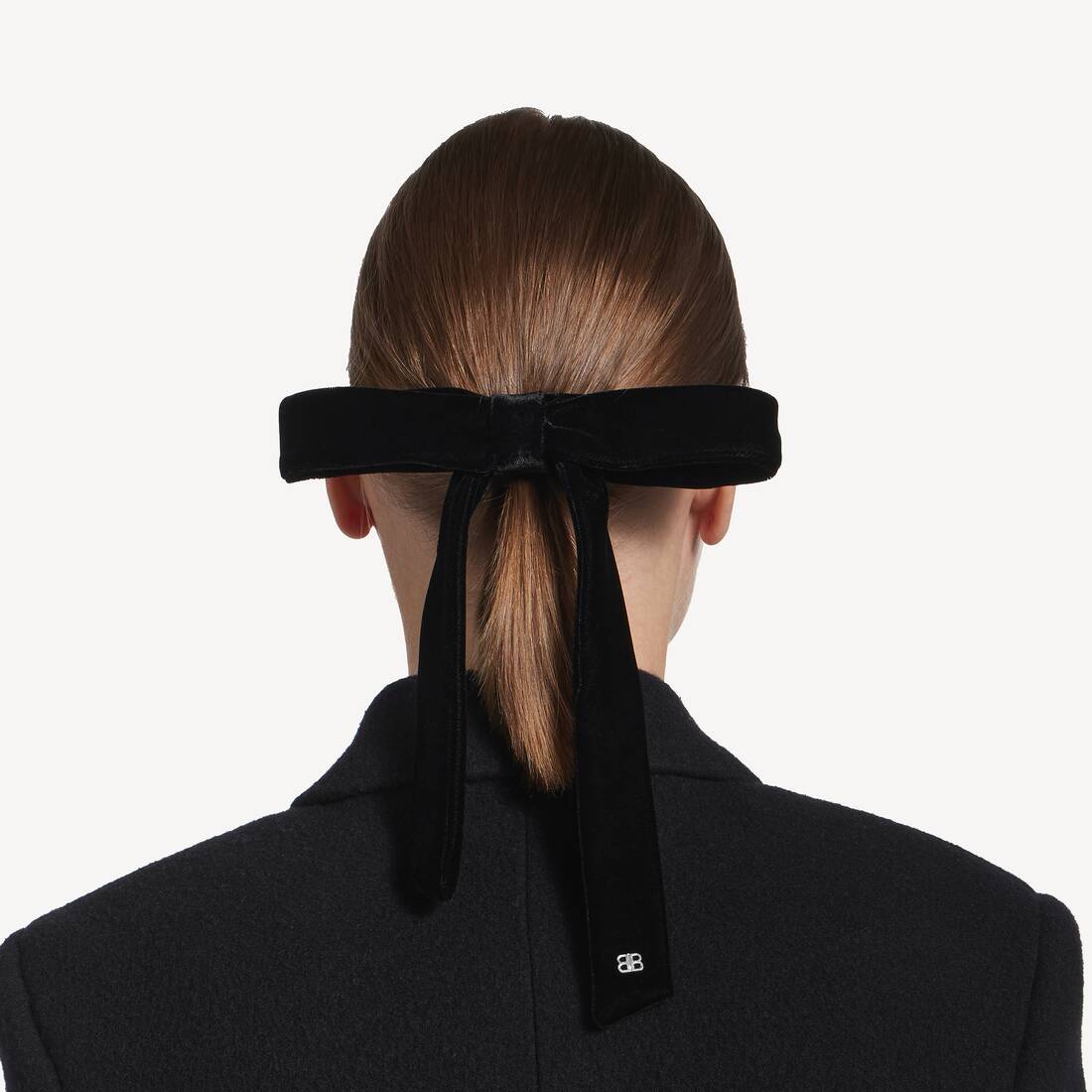 N&oelig;ud Fin Pour Cheveux Holli pour Femme en Noir/argent&eacute; Brillant | Balenciaga Monaco FR - Image 4