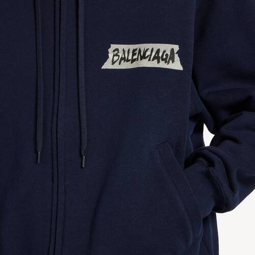 hoodie zipp&eacute; masking tape oversize 