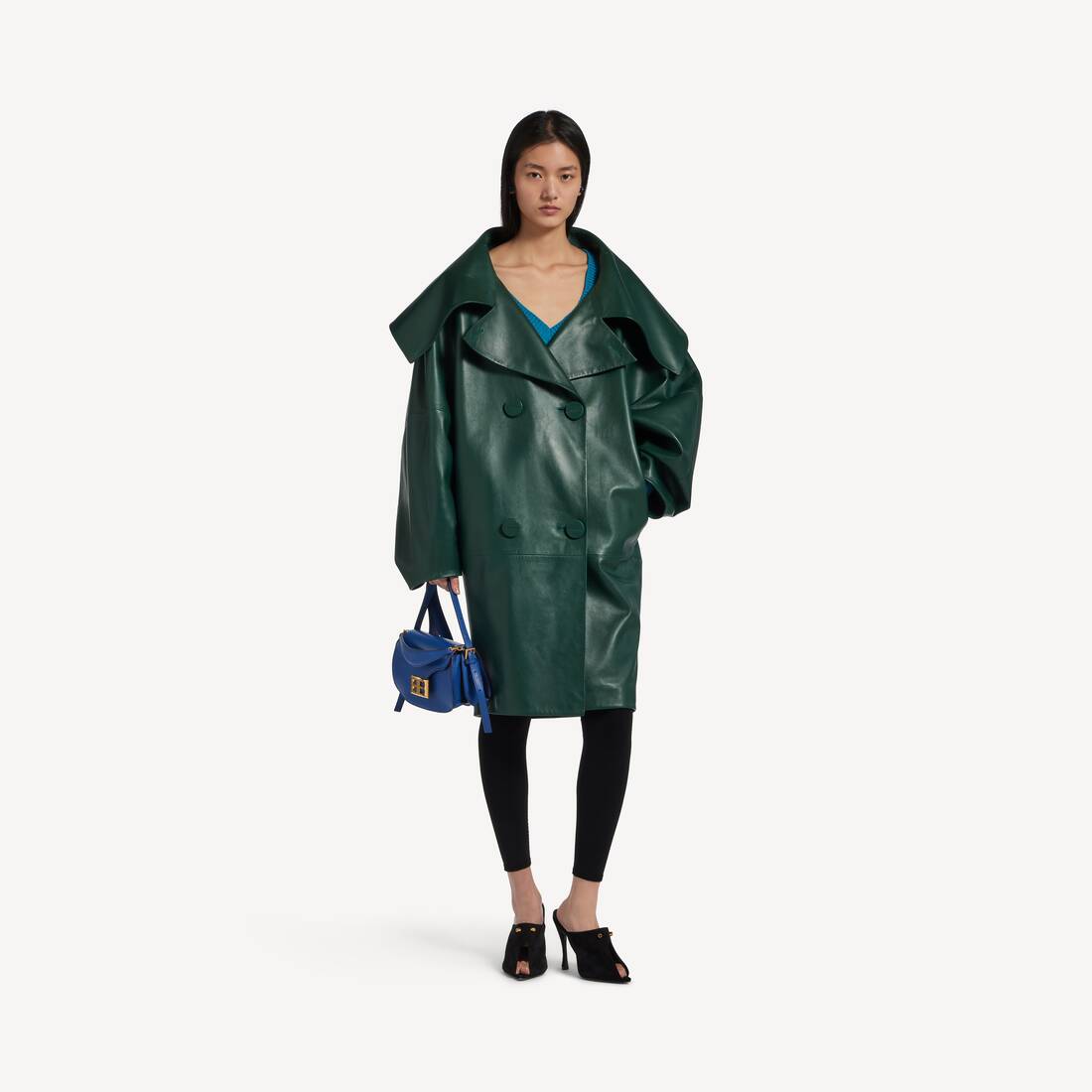 ボトル グリーン の ウィメンズ オープンカラー ダブルブレストジャケット  | Balenciaga 日本 JA - Image 2