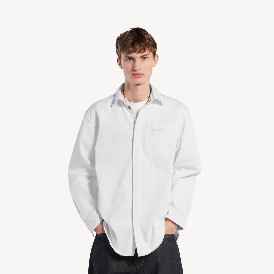 ホワイト の メンズ デニム ロングスリーブシャツ | Balenciaga 日本 JA - Image 5