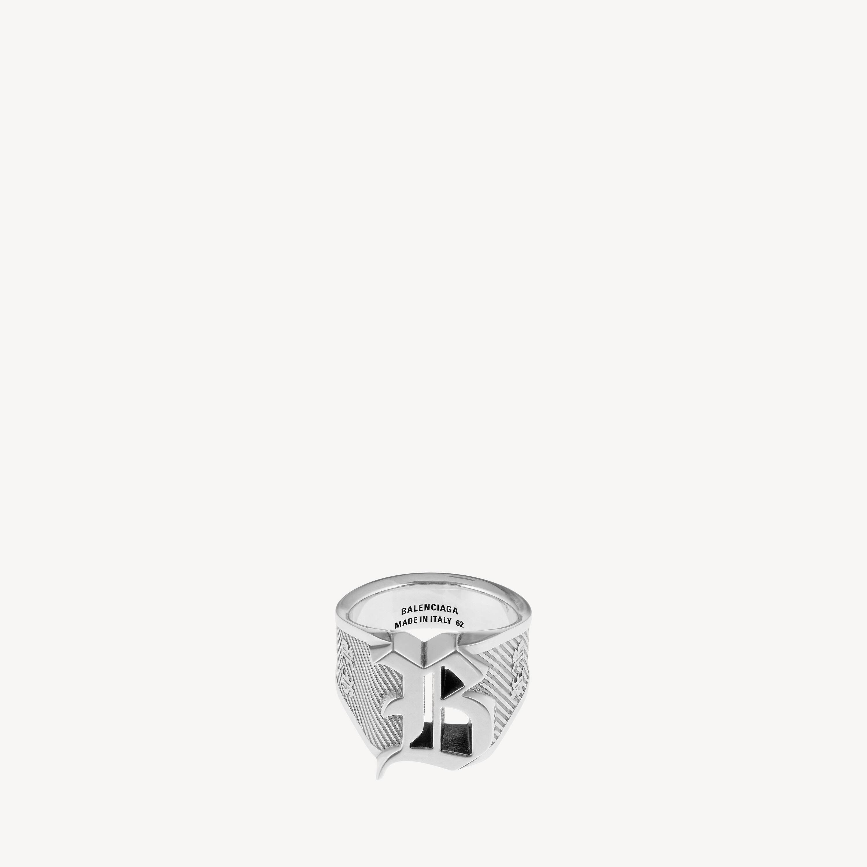 Melrose Signet Ring in Antique Silver | Balenciaga US