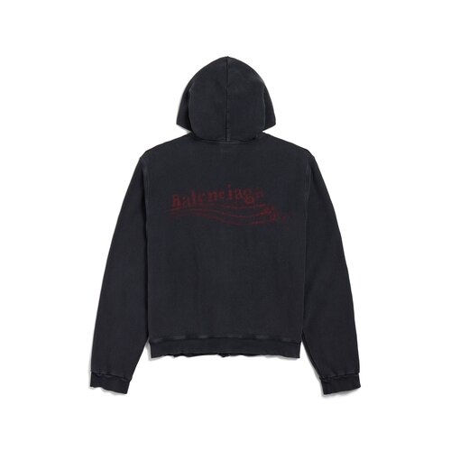 washed crayon political zip-up hoodie regular fit