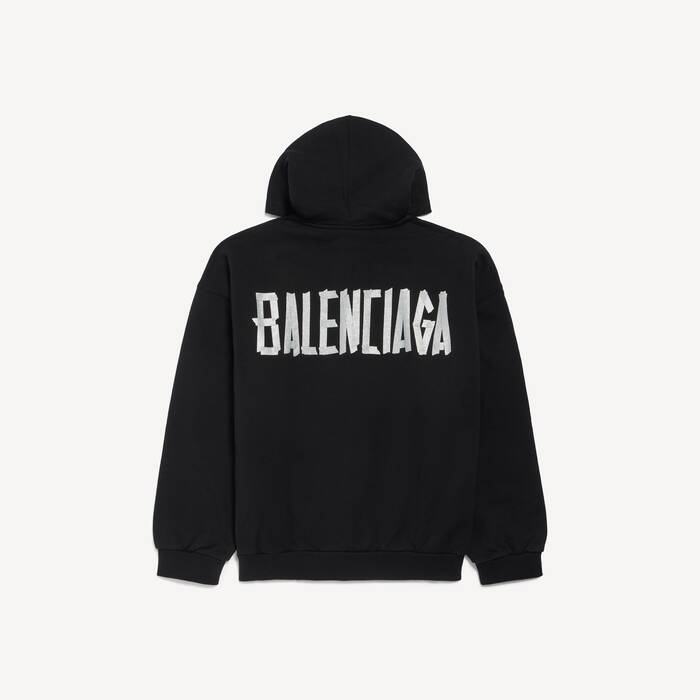 Hoodie Zipp&eacute; Glitter Tape Type pour Femme en Noir - Femme | Balenciaga Belgique FR - Image 2