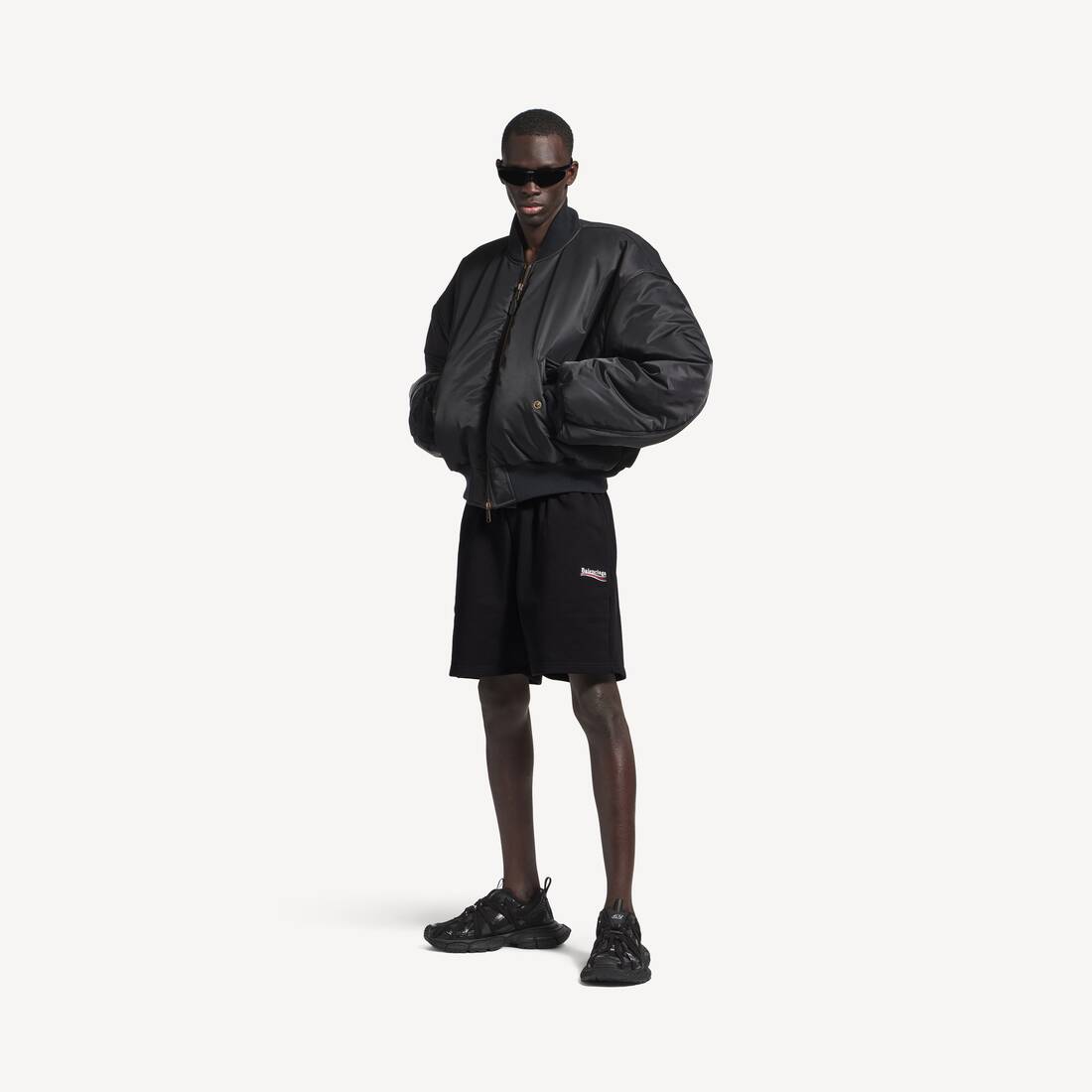 Men's Political Campaign Sweat Shorts in Black | Balenciaga Netherlands EN - Image 2
