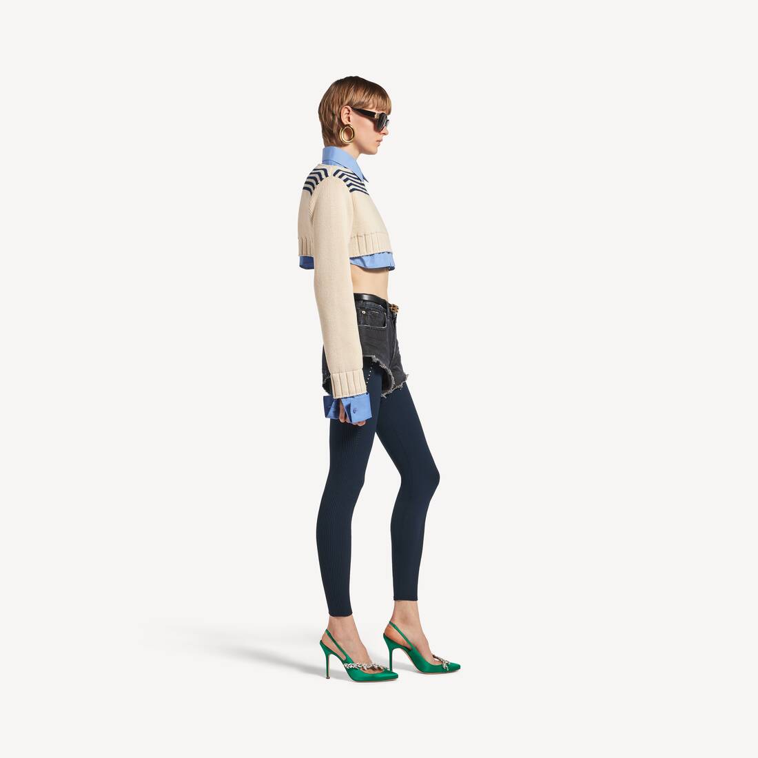 Women's Hybrid Jumper in Navy/white | Balenciaga United States EN - Image 3