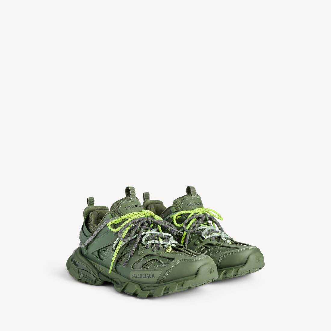 Sneaker Track Trail Laces pour Homme en Kaki/jaune Fluo | Balenciaga France FR - Image 2
