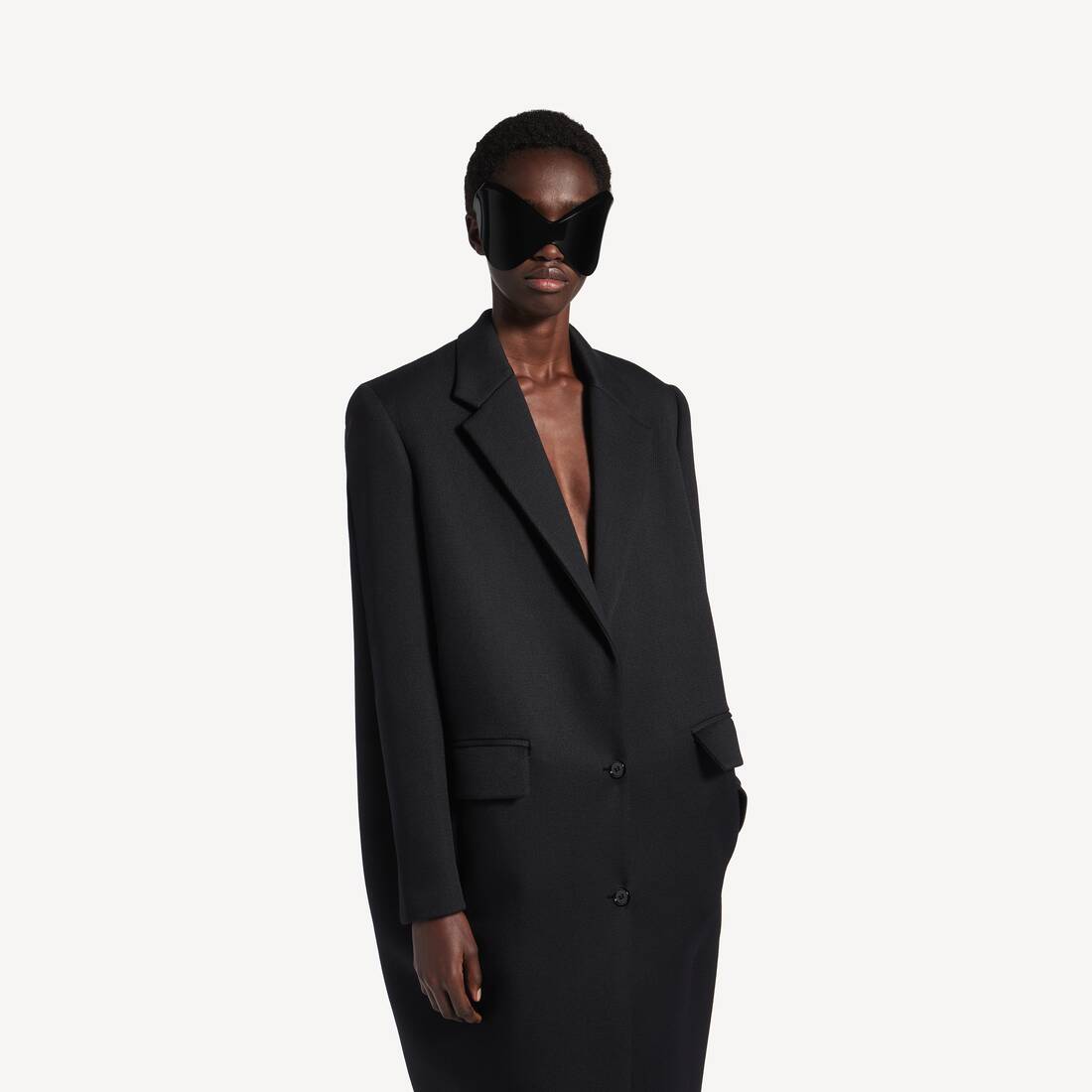 Women's Long Sack Coat in Black | Balenciaga Hong Kong SAR EN - Image 5