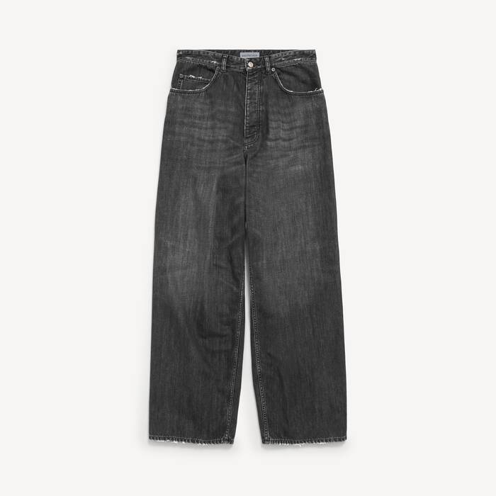 Men's Pleated Baggy Jeans in Dark Iced Grey - Men | Balenciaga Australia EN - Image 2