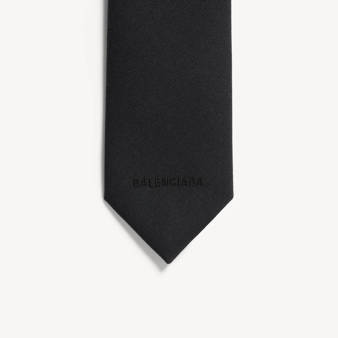 Men's Wool Solid Tie in Black | Balenciaga Greece EN - Image 3