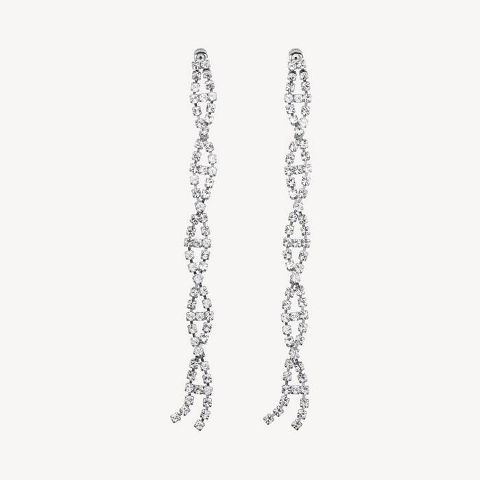 Boucles D&rsquo;oreilles Riviera  pour Femme en Argent&eacute; Brillant - Femme | Balenciaga France FR - Image 1