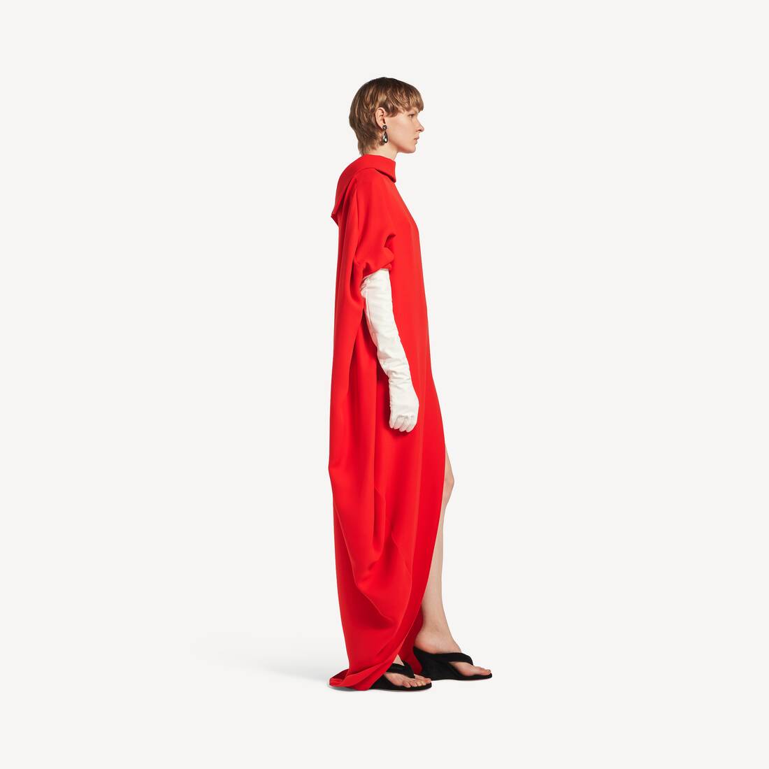 Robe Drap&eacute;e pour Femme en Rouge Sunset | Balenciaga France FR - Image 3