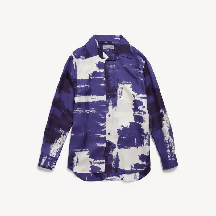 Women's Paintbrush Shirt in Blue - Women | Balenciaga Zimbabwe EN - Image 1