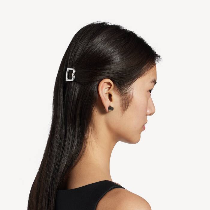 Barrettes B pour Femme en Argent&eacute; Brillant - Femme | Balenciaga Belgique FR - Image 2