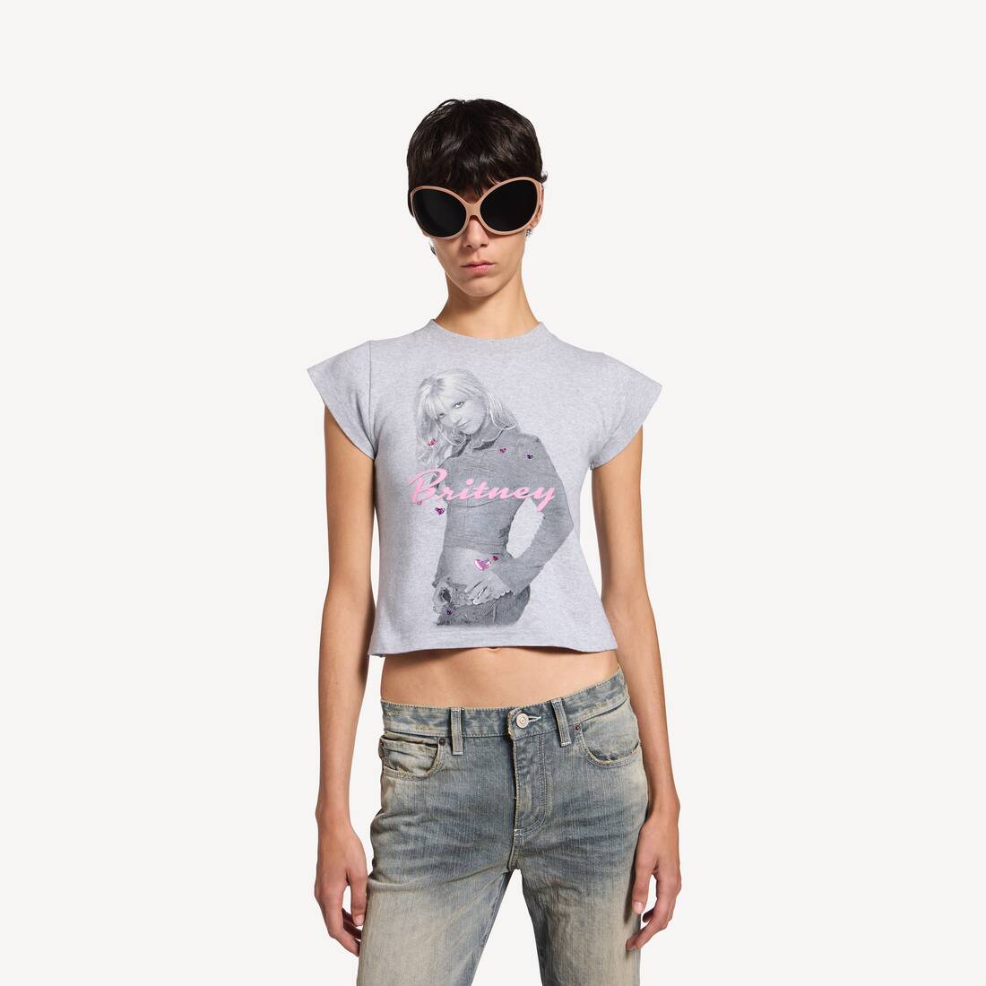 バレンシアガ ブリトニースピアーズtシャツ Balenciaga music | britney spears series shrunk t-shirt