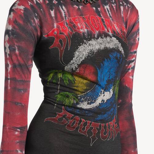 vestido de manga larga extreme tie dye