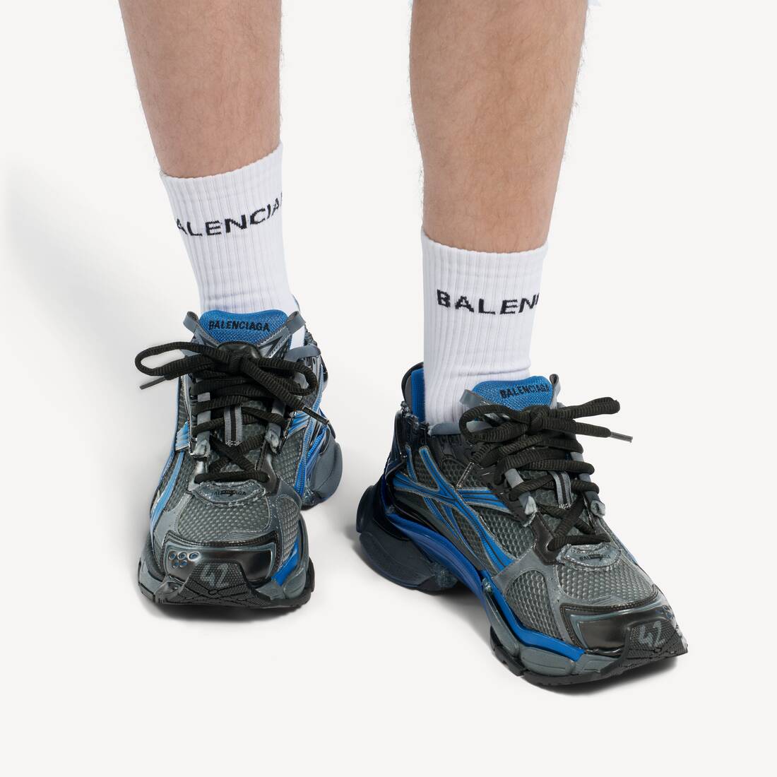 Sneaker Runner Gradient Mesh pour Homme en Noir/bleu/gris | Balenciaga Belgique FR - Image 7