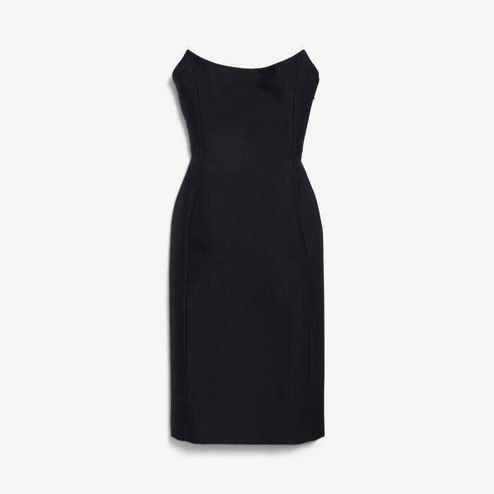 Women's Midi Bustier Dress in Black - Women | Balenciaga Canada EN - Image 2