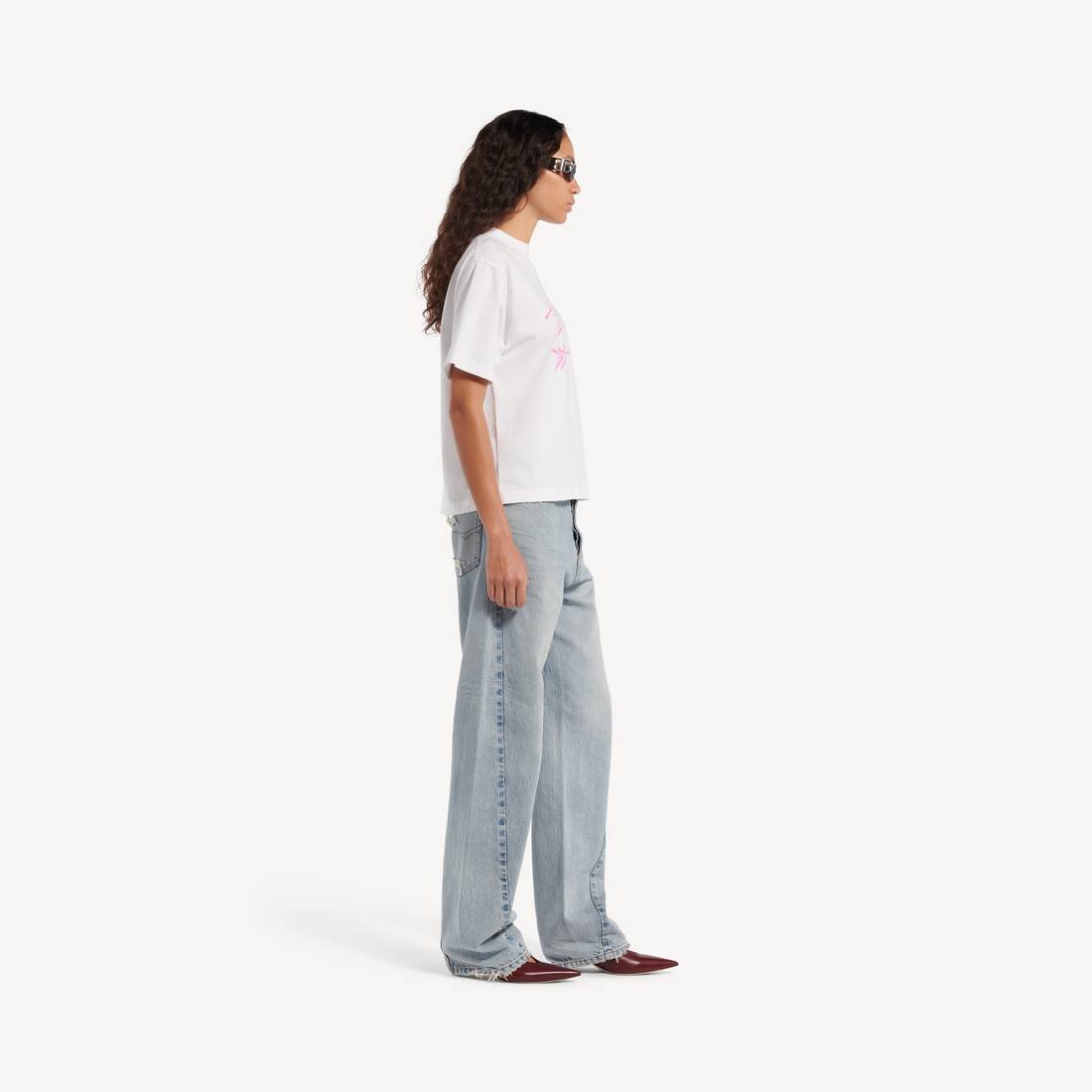 T-shirt I<3 U Fit Medium pour Femme en Blanc | Balenciaga Belgique FR - Image 3