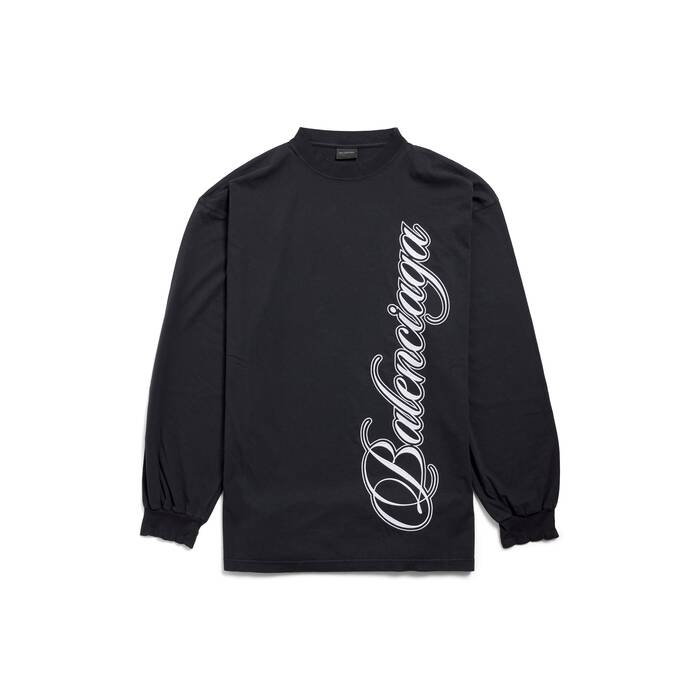 cursive long sleeve t-shirt large fit