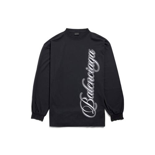 cursive long sleeve t-shirt large fit