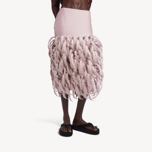 fluffy feathers pencil skirt