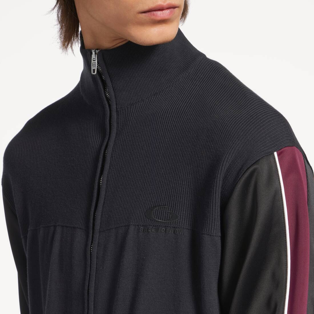 Men's Hybrid Zip-up Sweater in Dark Grey | Balenciaga United States EN - Image 6