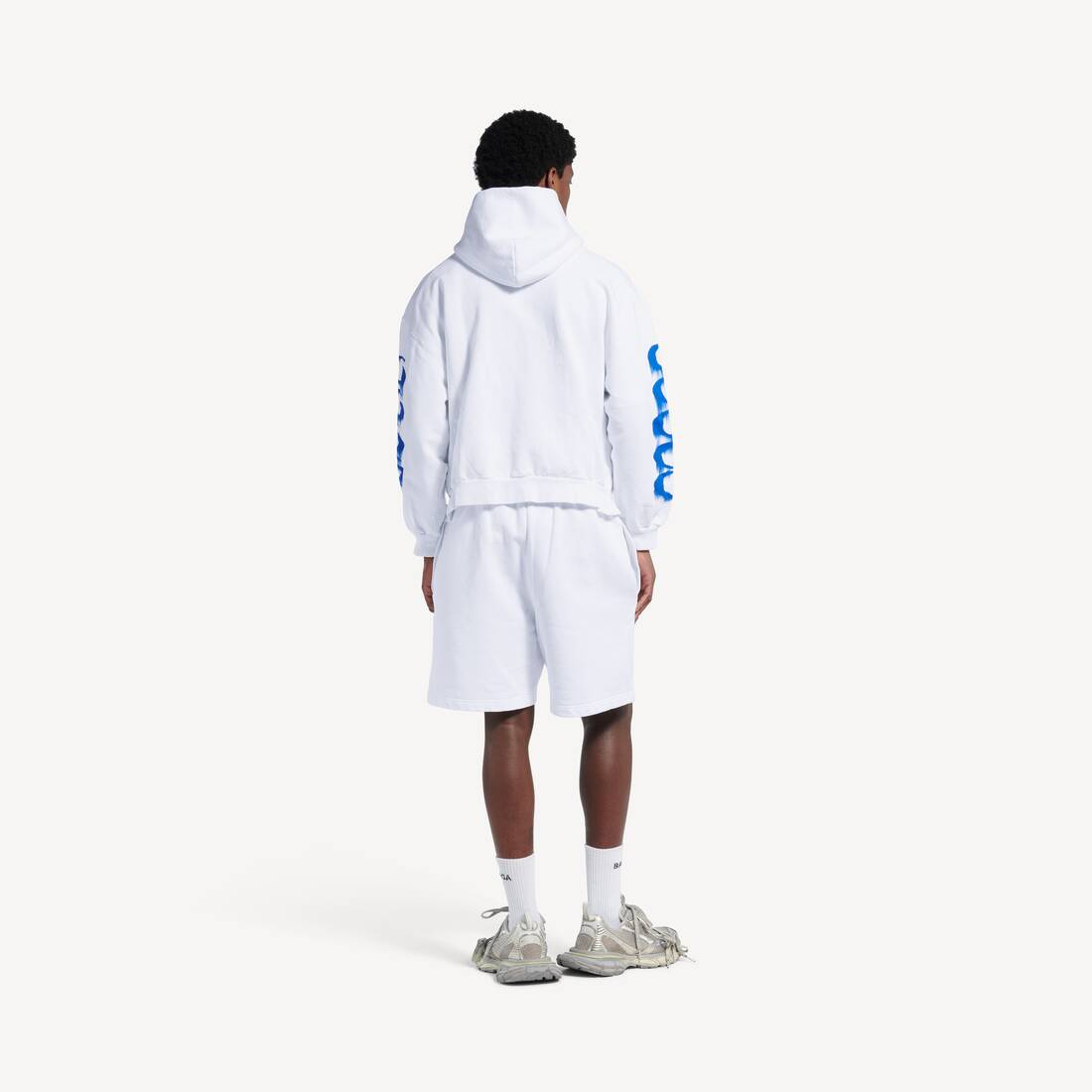 Men's Wet Brush Relaxed Fit Shorts in White | Balenciaga Brazil EN - Image 5