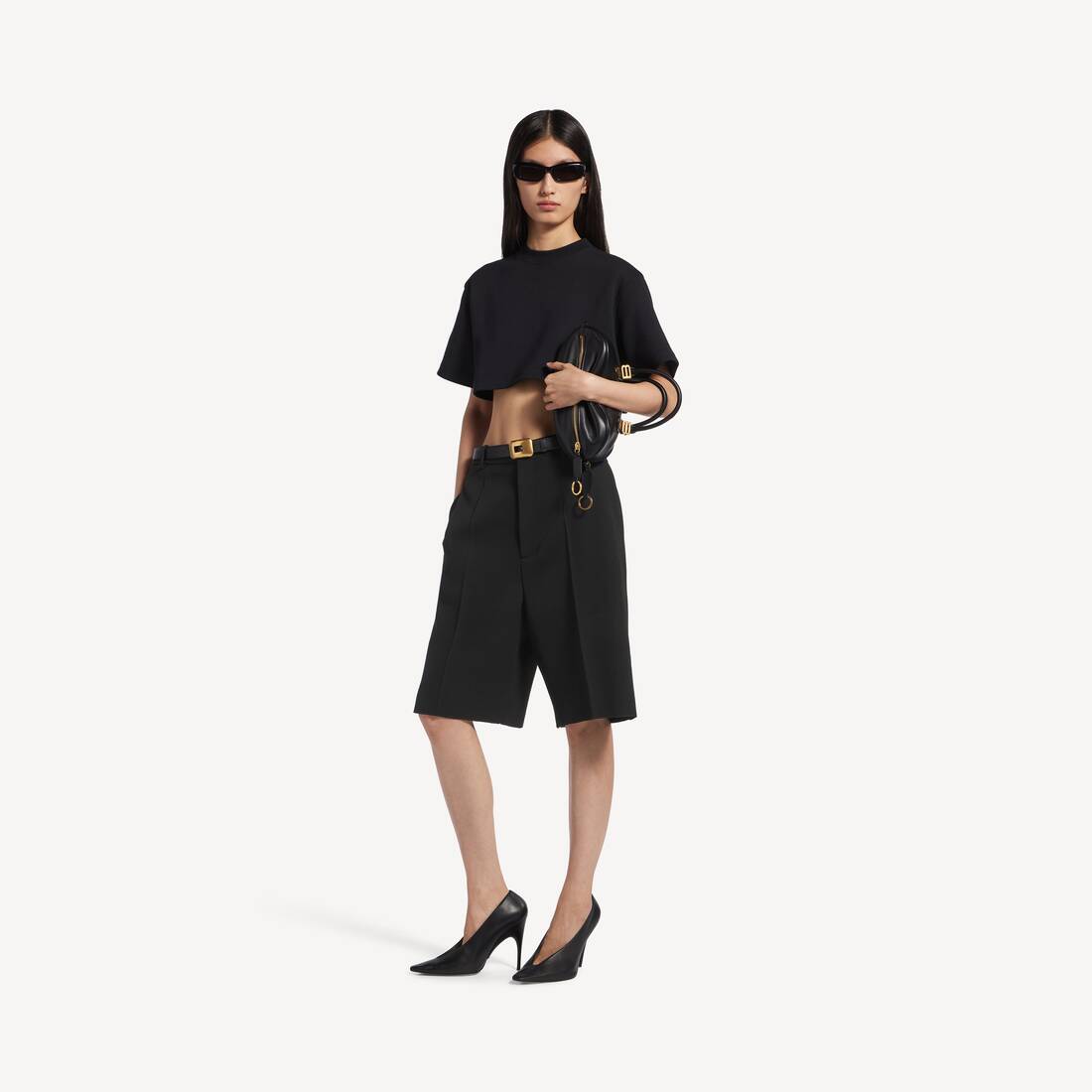 Bermuda Tailleur pour Femme en Noir | Balenciaga Belgique FR - Image 2