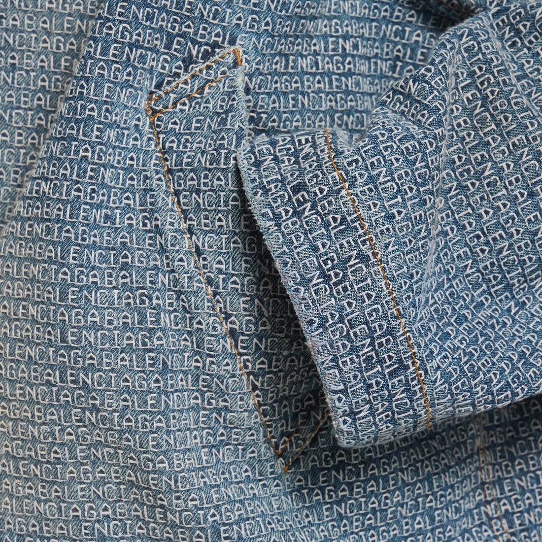 Giacca Con Cappuccio Denim Stitch da Uomo in Blu Scuro | Balenciaga Italia IT - Image 6