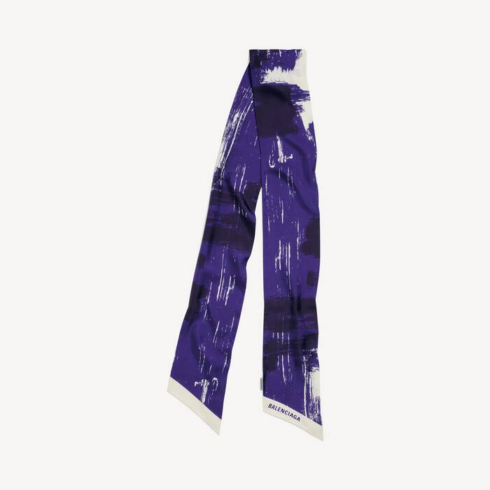 여성 페인트브러시 트윌리 스카프 블루 - 여성 | 발렌시아가 대한민국 KO - Image 1