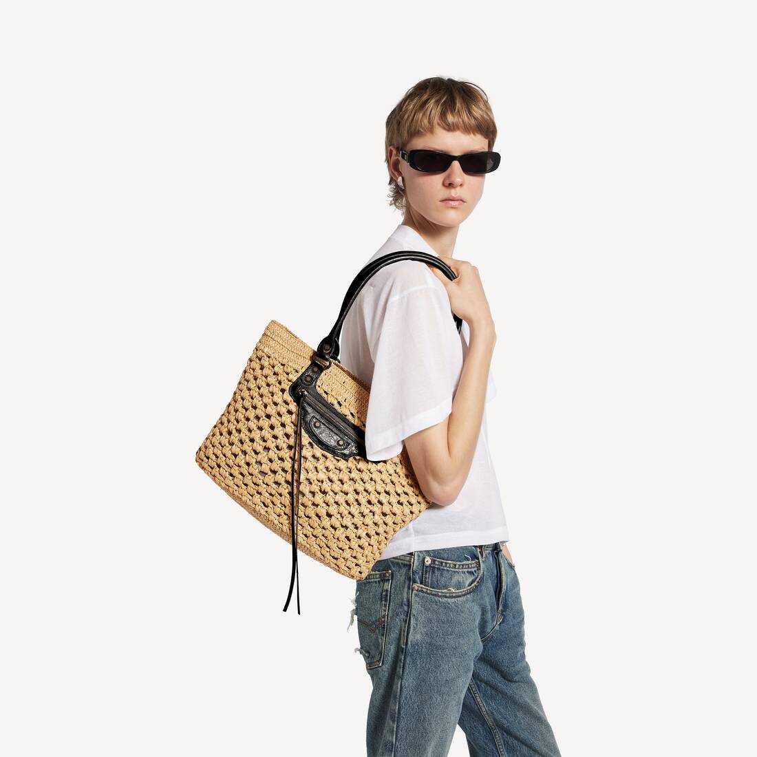 ナチュラル/ブラック の ウィメンズ Le City バスケットバッグ ミディアム | Balenciaga 日本 JA - Image 7