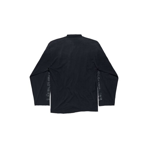 transparent tape shifted oversized long sleeve t-shirt