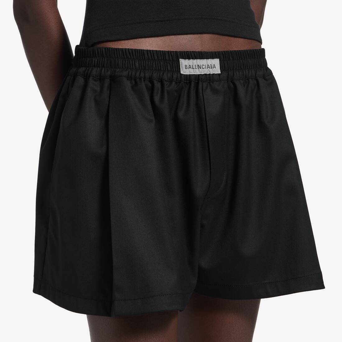 Women's A-line Boxer Shorts in Black | Balenciaga Taiwan Region EN - Image 6