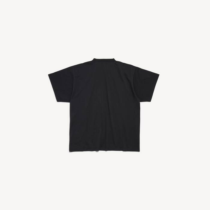 Men's The Door Oversized T-shirt in Black - Men | Balenciaga Luxembourg EN - Image 2