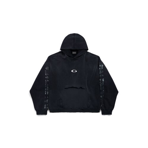 transparent tape ripped pocket hoodie
