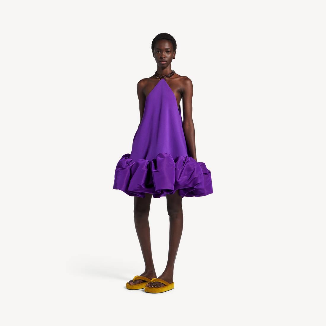 Women's Halter Balloon Mini Dress in Purple | Balenciaga United States EN - Image 2
