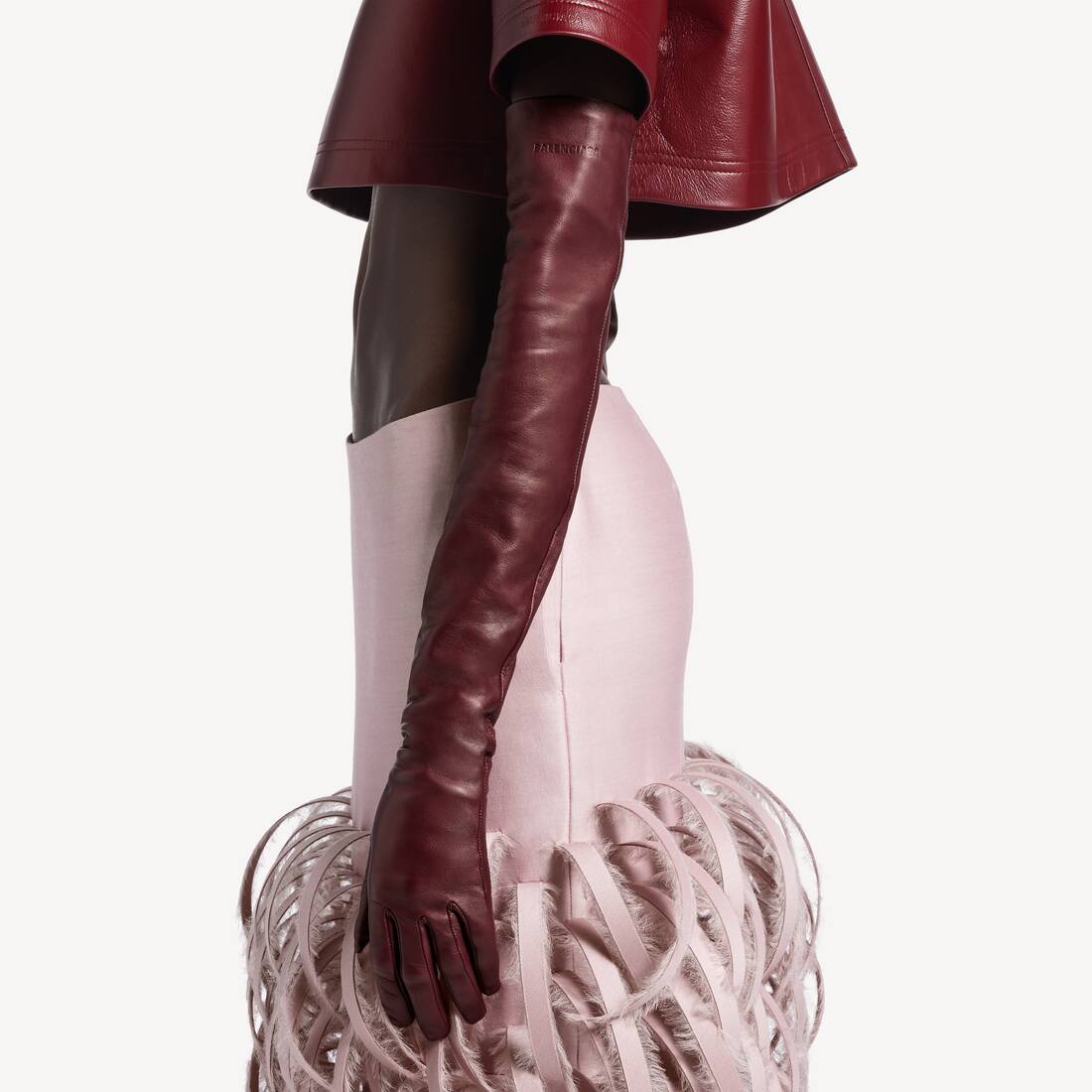 Women's Long Gloves in Burgundy | Balenciaga Bulgaria EN - Image 3