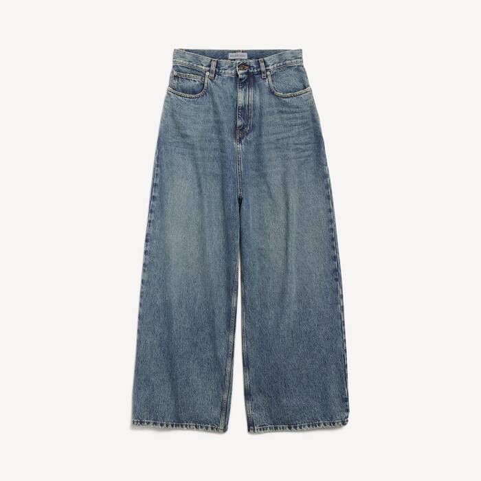 Women's Low Crotch Baggy Jeans in Dirty Vintage Blue - Women | Balenciaga Taiwan Region EN - Image 2