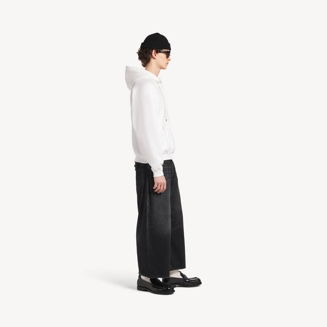 Men's Bodies Zip-up Hoodie in White | Balenciaga Australia EN - Image 3