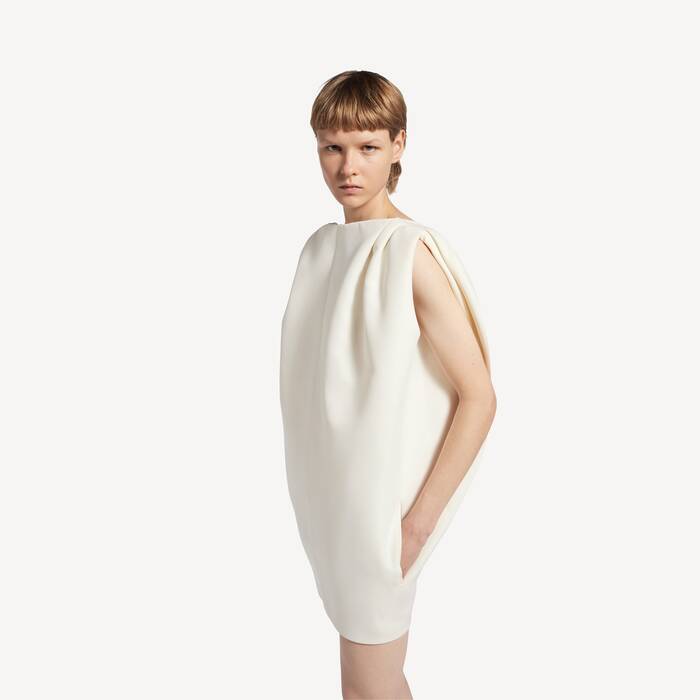 Women's Short Sack Dress in Ivory - Women | Balenciaga United States EN - Image 1