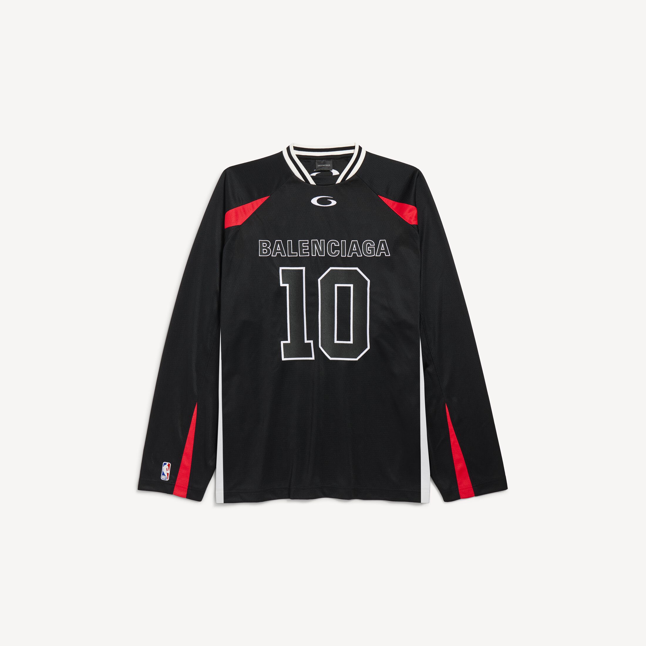 발렌시아가 남성 발렌시아가 | NBA 컬래버레이션 오버사이즈 긴소매 티셔츠 (블랙/멀티컬러) 864877TTVW21060