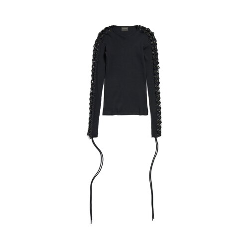 lace-up long sleeve t-shirt